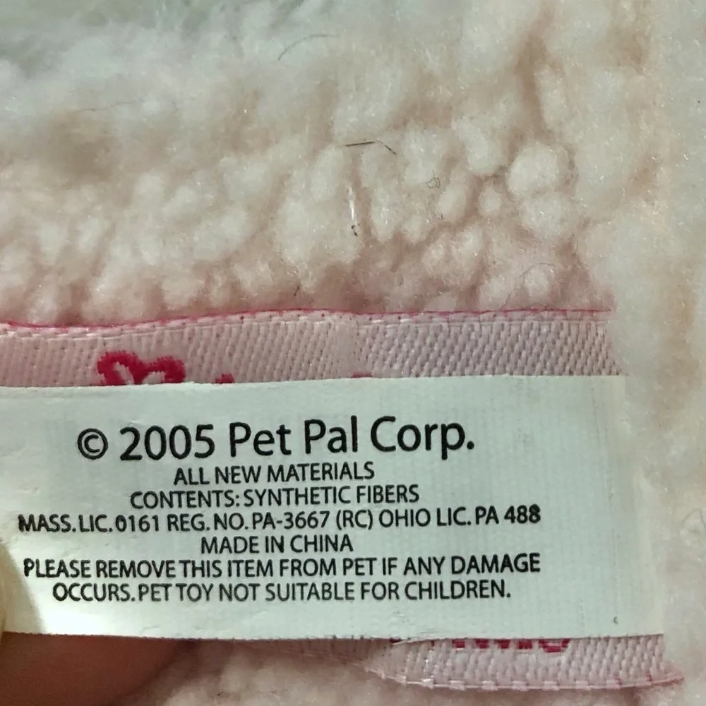 2005 Barbie Pet Pal Corp Pink Faux Suede Shearling Small Pet Sherpa Vest